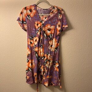 Floral Purple and Orange Dress